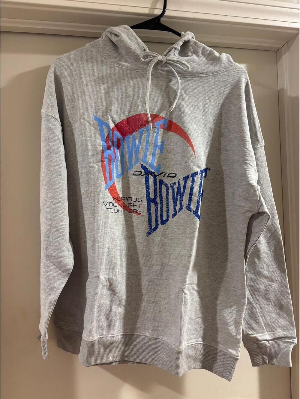 David Bowie Serious Moonlight Tour 1983 Graphic Hoodie Size Small NIP